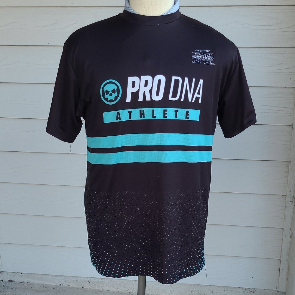 Infamous Paintball Pro Dna Black And Teal Men's Large Short Sleeve Shirt Jersey